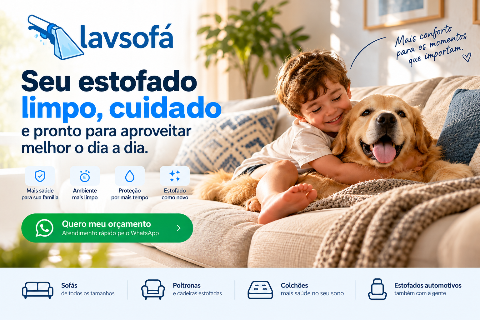 Banner principal de divulgação da LavSofá